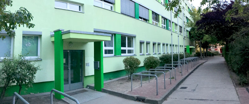 Schulsozialarbeit an der Konrad-Wachsmann-Schule, Integrierte Sekundarschule, Berlin Marzahn-Hellersdorf, Schulgebäude